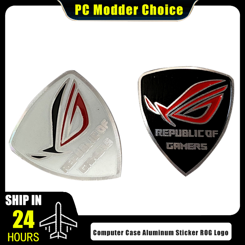 Pc Gaming Lounge - Obudowa komputera Aluminiowa naklejka Logo ROG