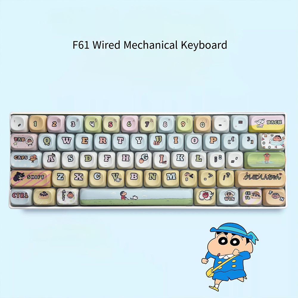 Pc Gaming Editing - Klawiatura mechaniczna Crayon Shin-Chan, 61 klawiszy,