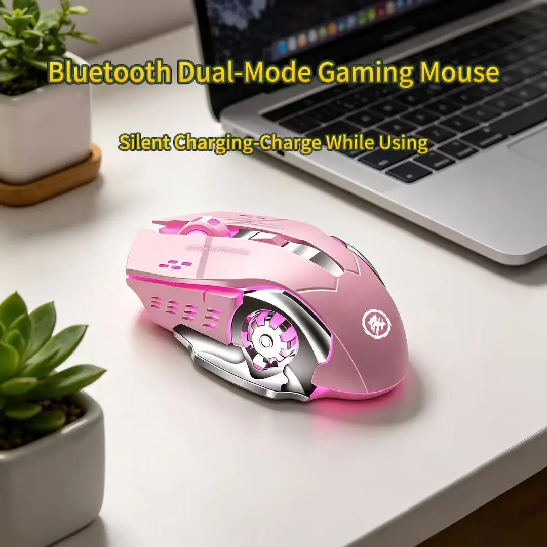 Pc Gaming Gta 6 - Bezprzewodowa mysz gamingowa Bluetooth Dual-Mode Cicha,