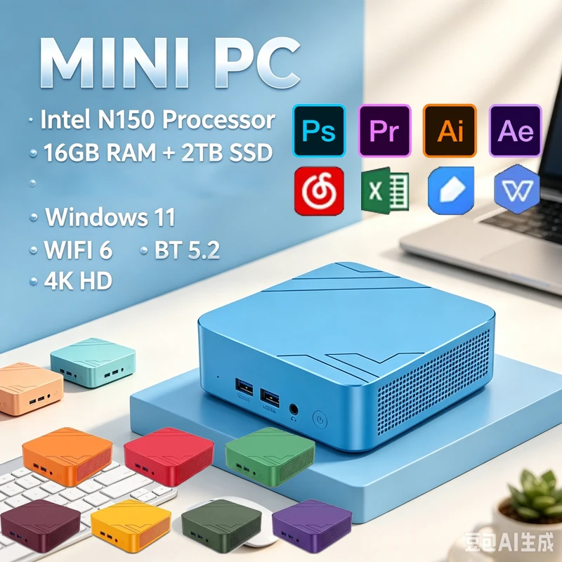 N150 Kolorowy Mini PC Win11 16 – Pc Gaming Editing recenzja i cena