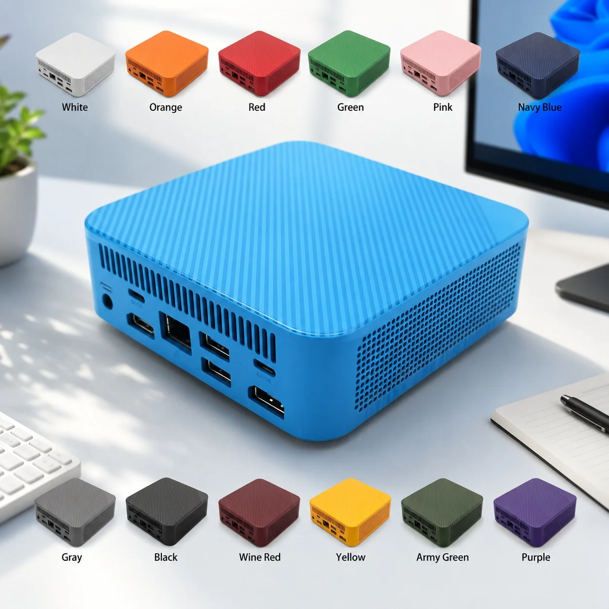 Czerwony Mini PC Intel N150 Wi – Pc Gaming Editing recenzja i cena