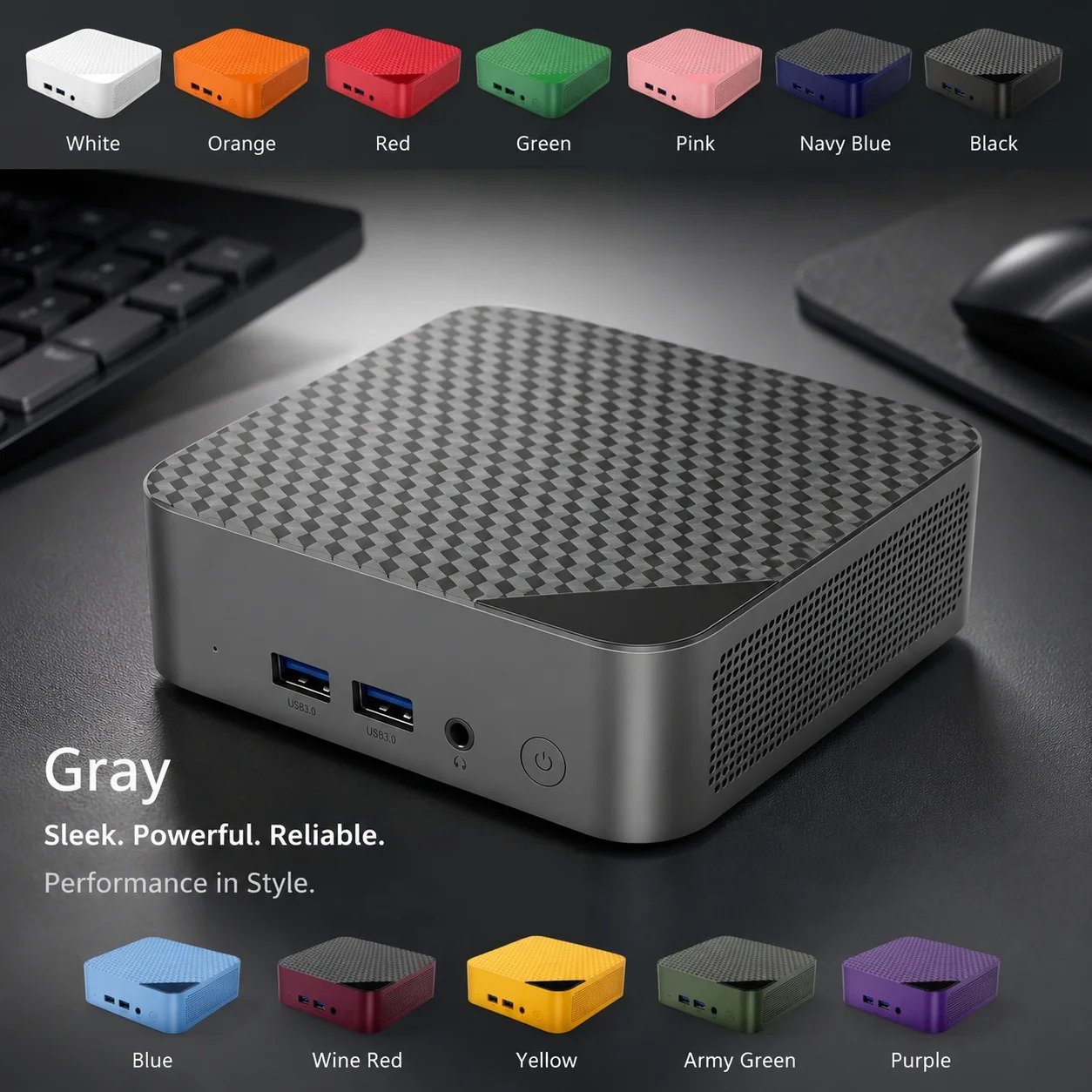 Szary Przenośny Mini PC Intel  – Pc Gaming Editing recenzja i cena
